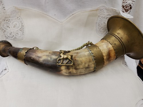 Antikes bullenhorn jagdhorn - bullenhorn,