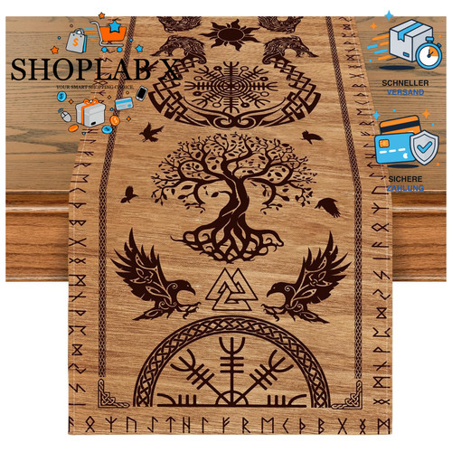 Tischläufer holz wikinger - holz,