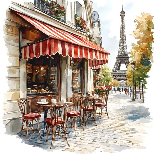 Wandbild paris cafe bistro - wandbild,