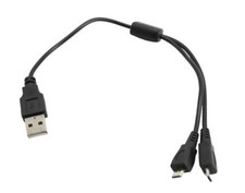 Doppel Ladekabel 2 x Micro-USB / für TECSUN Weltempfänger, Radio