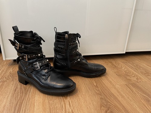 Stylische lederboots von zara - stylische,