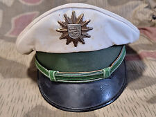 Schirmmütze mit Emblem Abzeichen Landespolizei Hessen Leder Grenzschutz Polizei