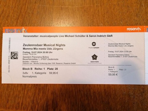 Musical tickets mamma - musical, mia