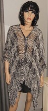 MARC CAIN Poncho Cape Plaid Schwarz/Grauweiß meliert N3 = 38/40 NEU