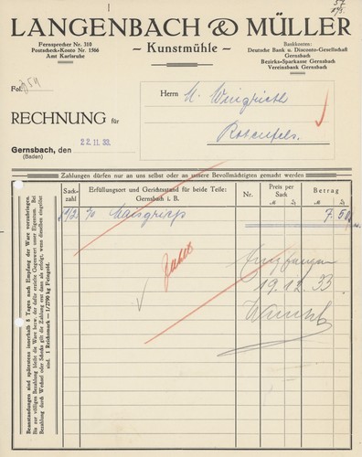 Rechnung gernsbach langenbach - rechnung,