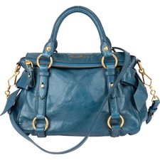 Miu Miu Blue Leather Satchel