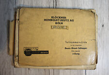 Original Deutz TN1153-2 Teilnummernliste Deutz-Diesel-Schlepper F1L514/51