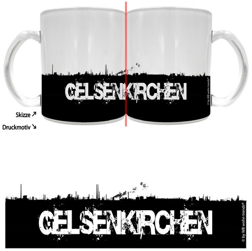 Tee glas mit - rundum, motiv