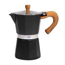 NEU Cilio Espressokocher schwarz für 6 Tassen Classico Natura Coffee Maker NEU