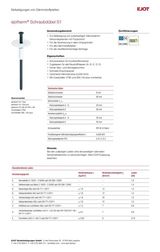 Ejot schraubdübel dübel - schraubdübel,