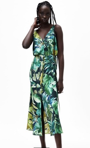 Zara grünes kleid mit - zara,