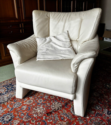 Beiges leder sofa sitzer - sofa, 2-sitzer