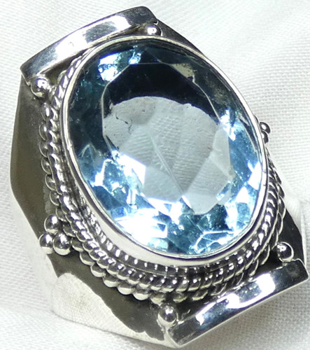 Blautopas ring 925 - 925, silber