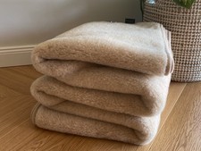 Luxus Wolldecke Kamelhaar Dick  Naturhaardecke Wohndecke Kuscheldecke- Beige 