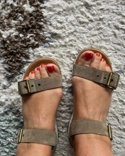 UGG Damen Sandalen Khaki Gr. 38 – Leder, bequem, Sommer, gepflegt