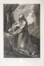 Guido Reni - Franz von Assisi Saint Francis Heiliger Kupferstich gravure 1800