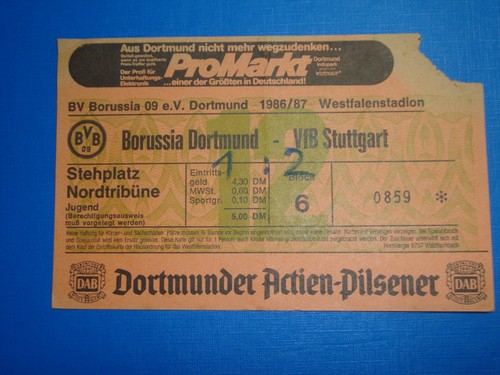 Ticket bvb dortmund vfb - 86/87,