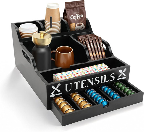 Kaffeestations organizer holz - kaffeestations-organizer,