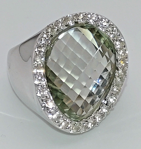 Prasiolith designer ring - prasiolith, &
