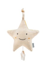 Spieluhr mittel Stern ecru zum Anbinden, Baby Einschlafhilfe mit integriertem Sp