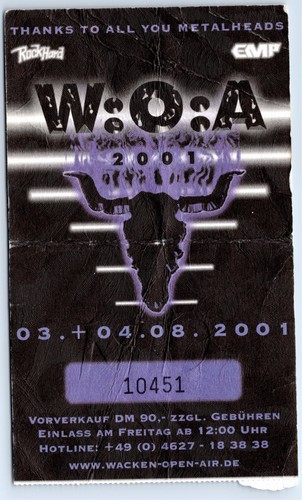 Woa 2001 festival ticket - woa,