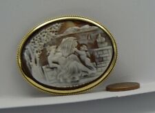  Gemme Kamee Camee Anhänger f. Kette Brosche Nadel groß 585 Gold 