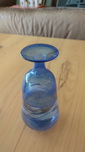 Mundgeblasene glasvase blau - mundgeblasene,