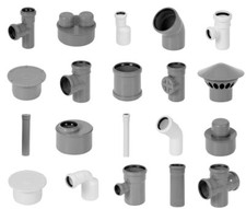 HT Rohrb Abwasser DN 32 40 50 75 110 Rohrbelüfter Abzweig Bogen Muffe Stopfen