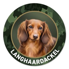 Dackel Aufkleber Auto Langhaar