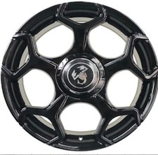 4 Felgen 16'' Fiat 500 Look ABARTH Schwarz Glänzend