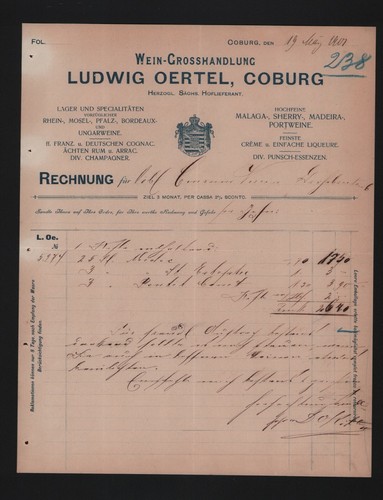 Coburg rechnung 1901 - coburg,, ludwig