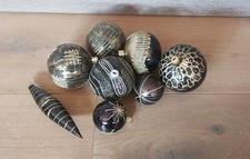 7 Glas Weihnachtskugeln⭐1 Glas Zapfen handbemalt und mundgeblasen