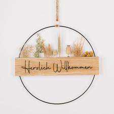 Türkranz Haustür Trockenblumen Dekokranz Willkommenskranz Herzlich Willkommen