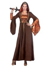 Kleid Burgdame braun orange