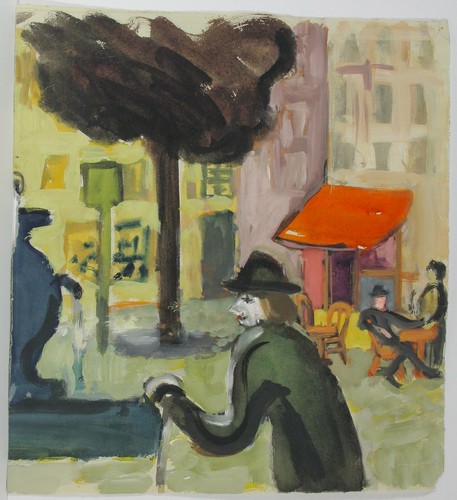 Tempera tusche person - tempera,