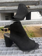 Sexy Deichmann Sandaletten High Heels Gr. 40 | Schwarz Blockabsatz Peep Toe Neu