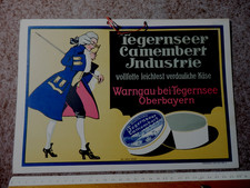 Papp Reklame Schild Tegernsee Camembert Warngau Kunstanstalt Pfaff