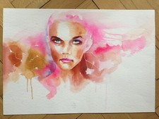 Aquarell, Portrait Gemälde