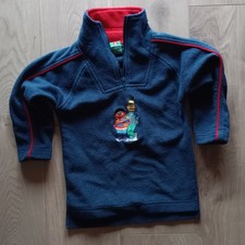 Pullover Ernie & Bert dunkelblau, roter Kragen  gebraucht gut Zustand