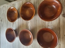 6x Teak Holzschalen 70er Danish Design Mid Century Dänisch Vintage