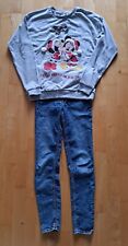 C&A H&M Set Mickey und Minnie Weihnacht Sweatshirt Jeggings blau Größe XS/32P