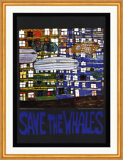Save of the Whales Rettet die Wale Lied Friedensreich Hundertwasser 08 Gerahmt