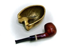 Vintage Trittsiegel Rotwild Pfeifenständer Zigarrenascher 11cm Messing 1,1kg RAR