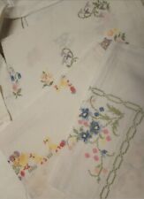 Drei Tischdecken Ostern Blumen Kreuzstich Frühling Baumwolle 85x85cm Handarbeit