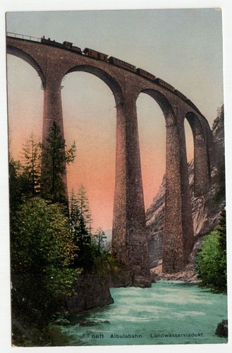 Albulabahn landwasserviadukt - albulabahn., landwasserviadukt.