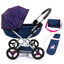 Puppenwagen Cosy blau rosa