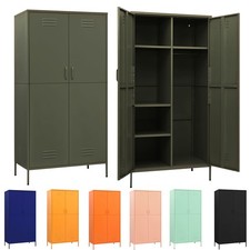 Kleiderschrank Metall Garderobenschrank Garderobe Mehrzweckschrank 90x50x180 cm
