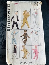 Schnittmuster Butterick 3193 Kinderkostüm Löwe Katze Leopard Panda Hase 10 12