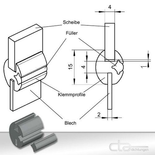 Dichtungsprofil klemmprofil - dichtungsprofil,
