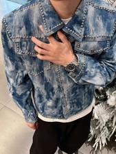 Men's Studded Tie-Dye Denim
